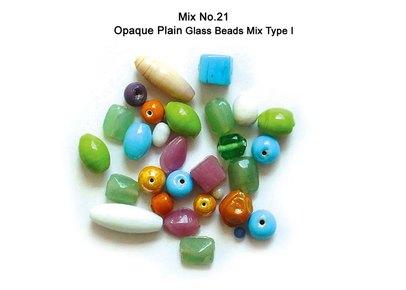 Opaque Plain Glass Beads Mix Type I